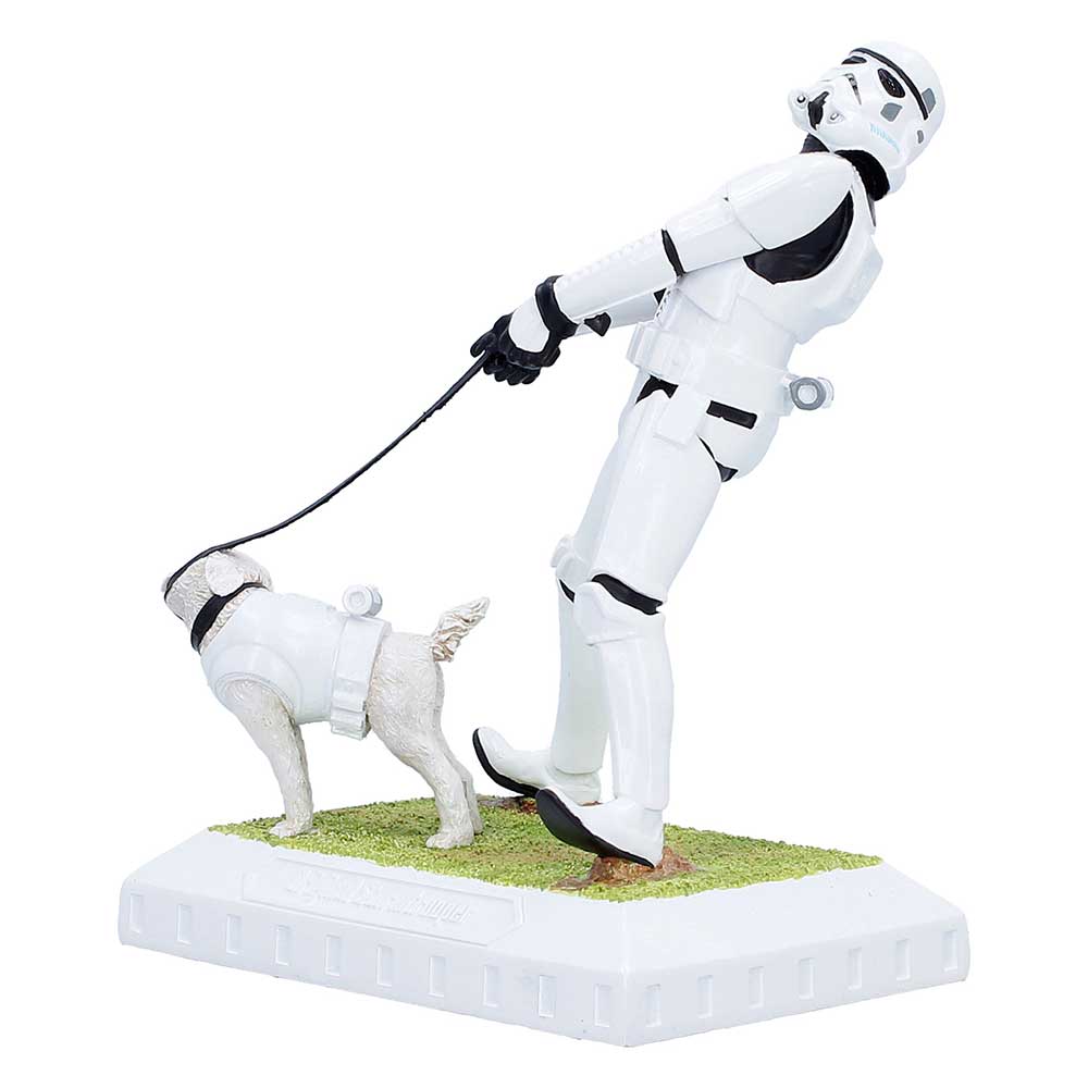Side angle of Stormtrooper Mans Best Friend showing the pulling dog and lead