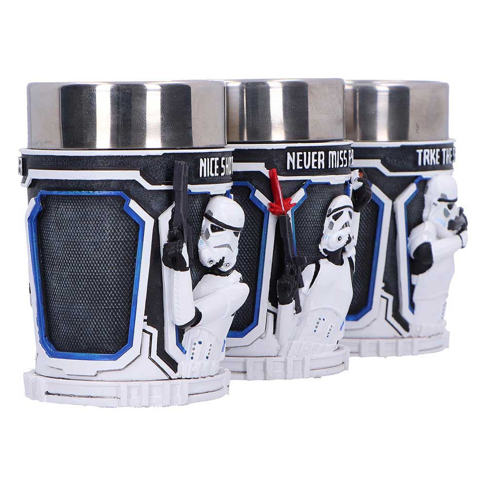 Stormtrooper Shot Glass Set - opposite group angle showing the different sculpted trooper poses
