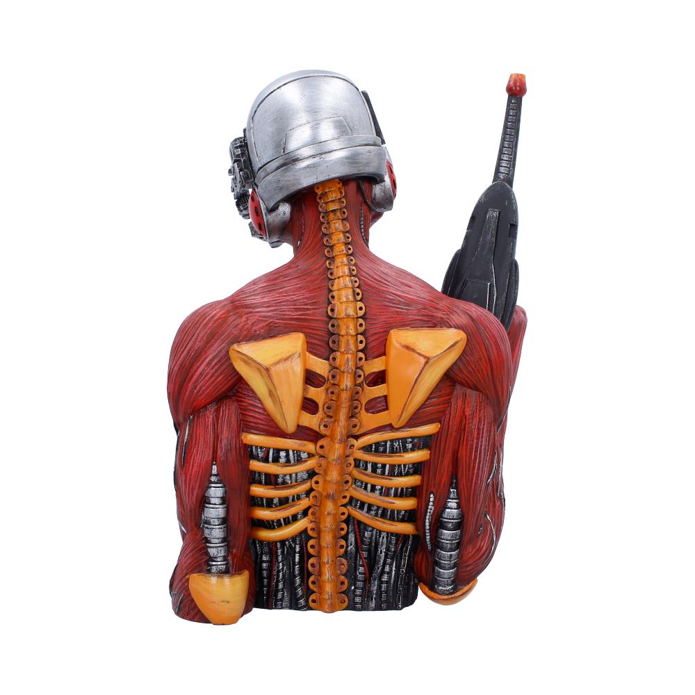 Iron Maiden Somewhere in Time Eddie Bust - rear showing the metal-style helmet and exposed-looking mechanical spine