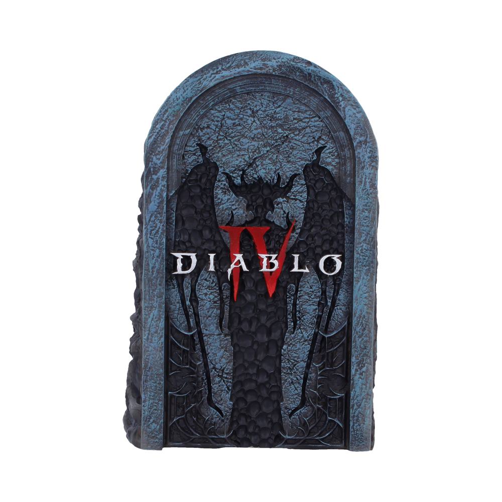Rear of Hells Gate bookend displaying Diablo IV lettering
