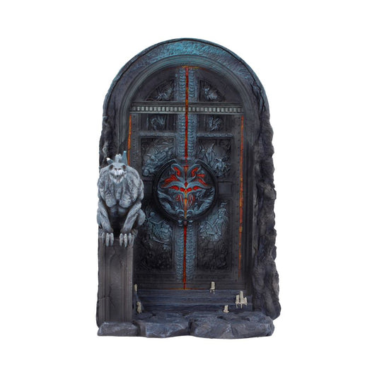 Diablo IV Hells Gate bookend with arched gate, dark symbol and skeletal wolf