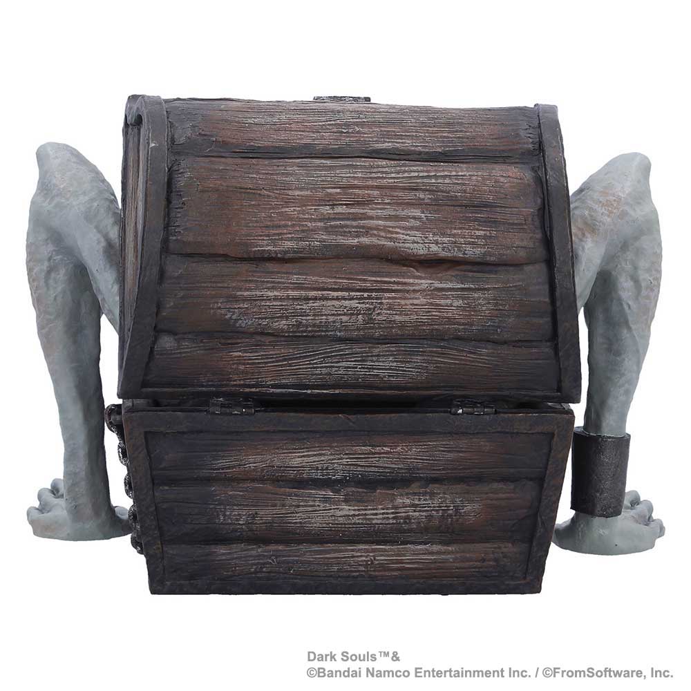 Dark Souls Mimic Trinket Box - rear of the wooden-chest-style sculpt with limbs visible at the sides