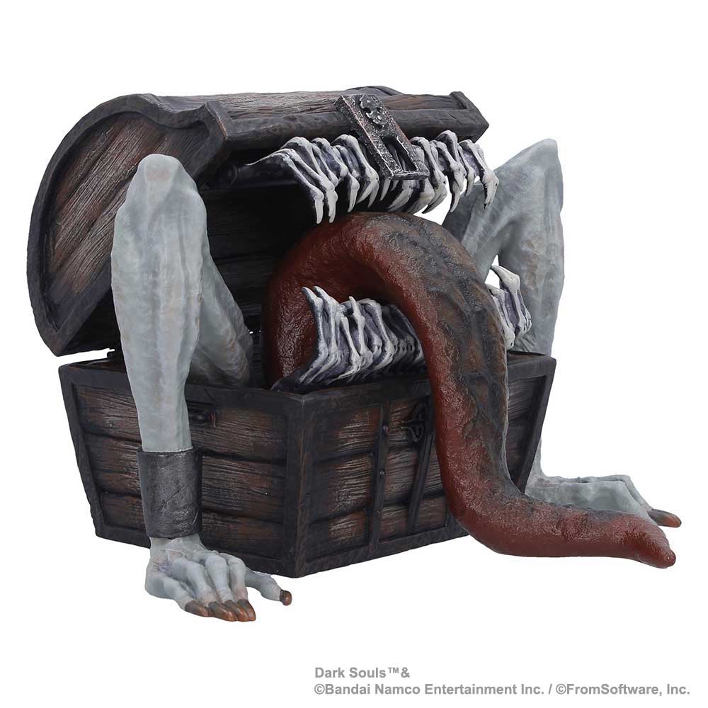 Dark Souls Mimic Trinket Box - opposite angle showing rows of teeth and the extended tongue