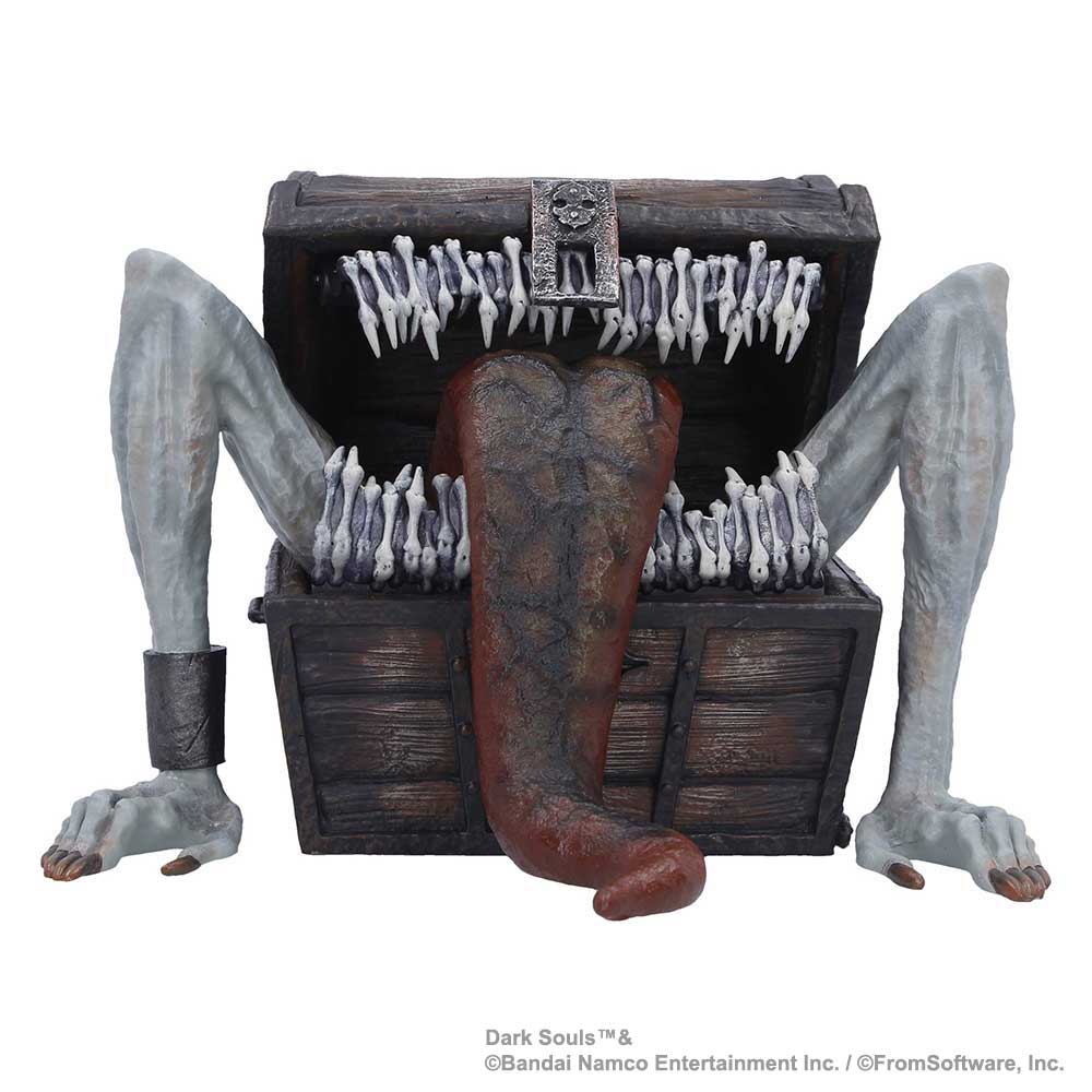 Dark Souls Mimic Trinket Box - front of the toothy chest with a long tongue and pale creature limbs