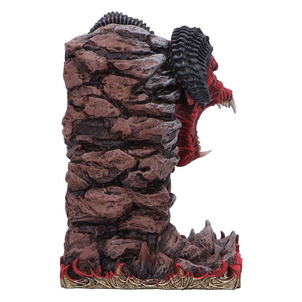 Diablo IV Minion of Hell Bookend - rear of the cracked rock form with dark horns visible above