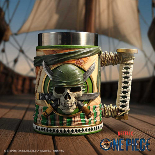 Zoro tankard with sword-hilt handle on a nautical themed studio background