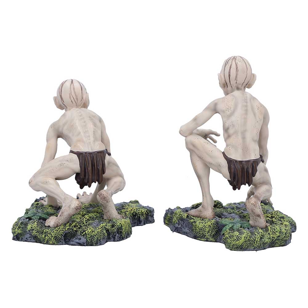 LOTR Gollum and Sméagol Figurine Set - rear view of both figures and their individual bases