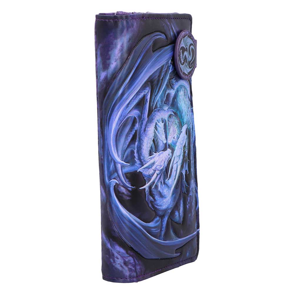 Anne Stokes Welcome Hatchling Embossed Purse - opposite angle of the hatchling artwork and raised decorative border