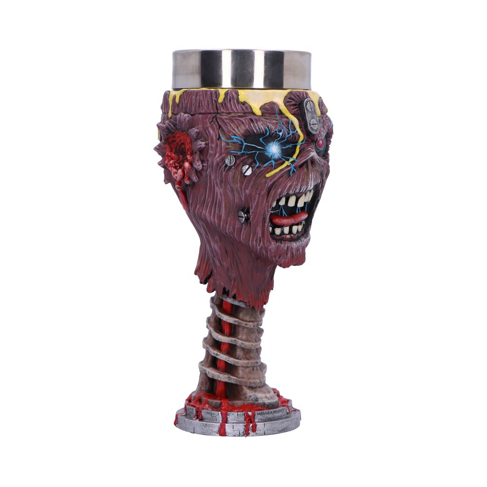 Opposite side of Eddie goblet with textured face and spine-shaped stem