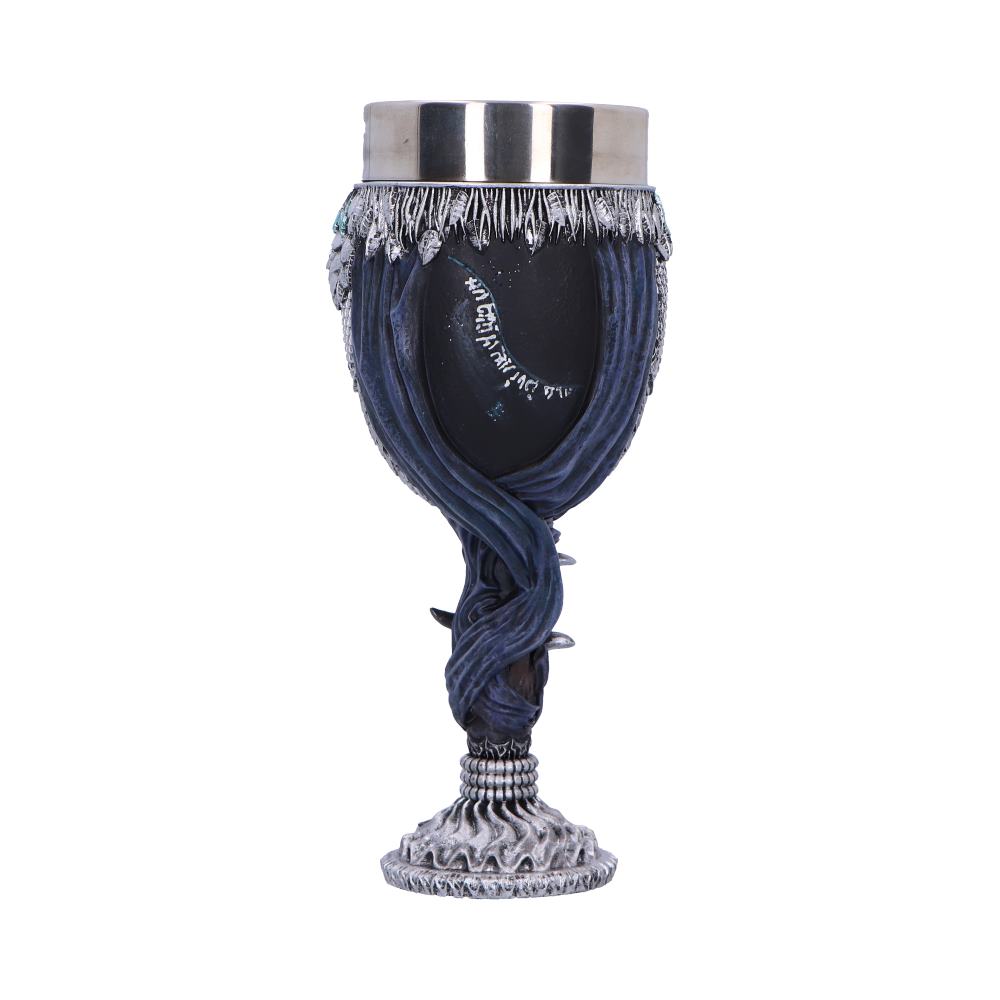 Rear of Black Knife Assassin goblet with curved circular detail on the cup