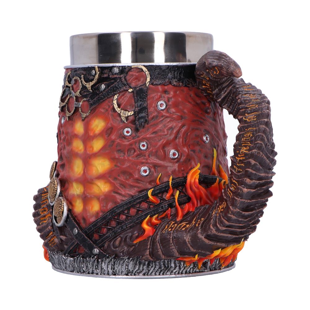 Baldur’s Gate 3 Karlach Tankard - Angle showing Karlach costume textures and horn handle