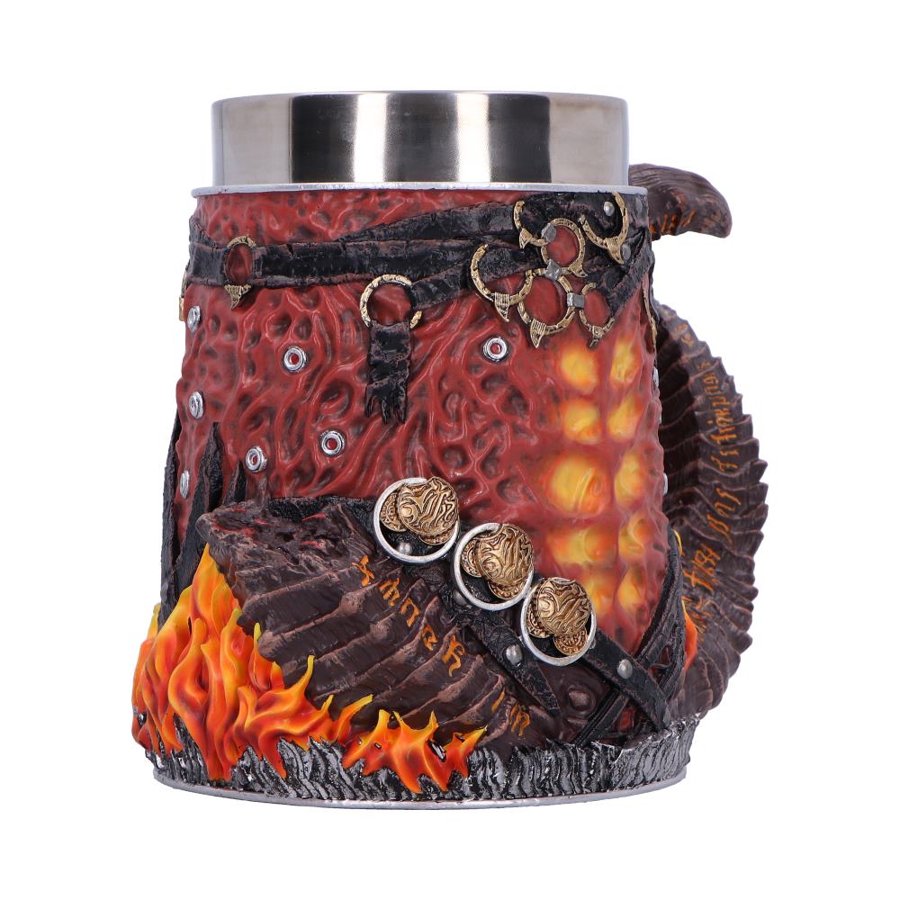 Baldur’s Gate 3 Karlach Tankard - Opposite angle of flame details and curled horn