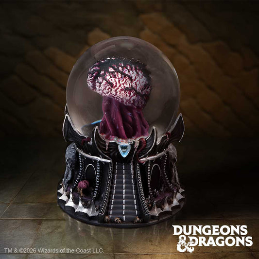 Elder Brain snow globe on a warm Dungeons and Dragons themed background