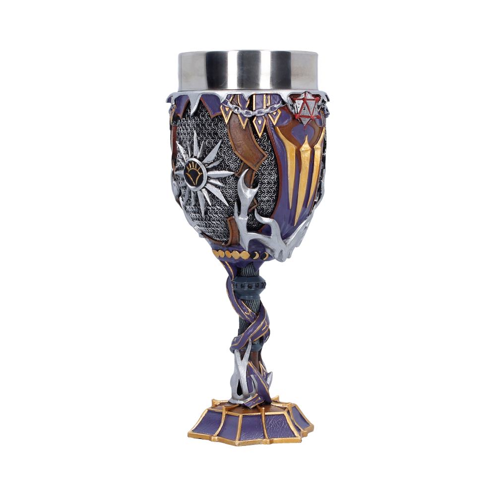Opposite angle of Shadowheart goblet showing intertwined stem and raised ornament