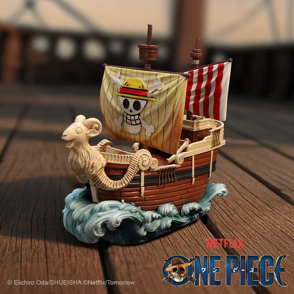 Going Merry ship keepsake box on a dark nautical themed background
