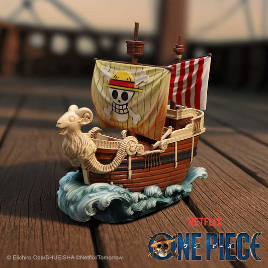 Going Merry ship keepsake box on a dark nautical themed background