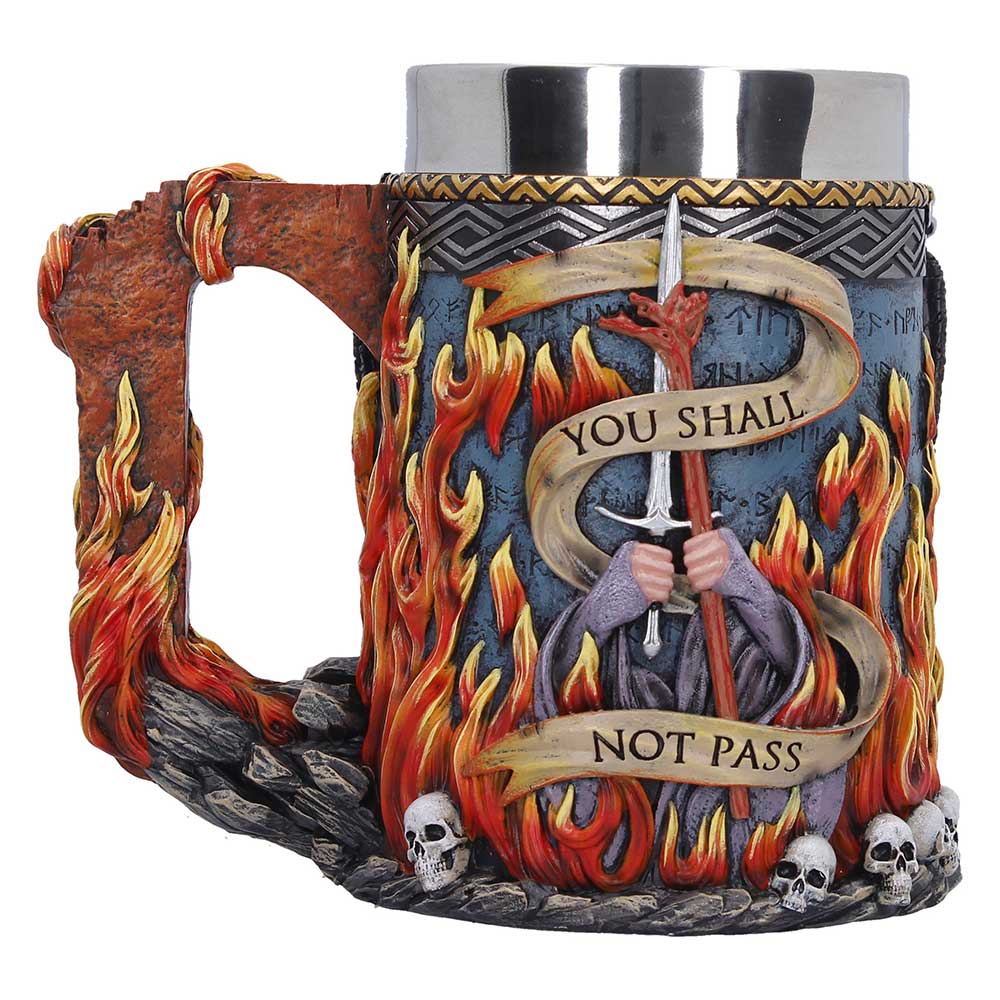 LOTR Balrog Tankard - Reverse showing Gandalf and You shall not pass design