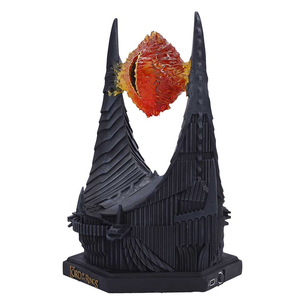 LOTR Eye of Sauron Light-Up Lamp - Angled view of tower textures and translucent eye