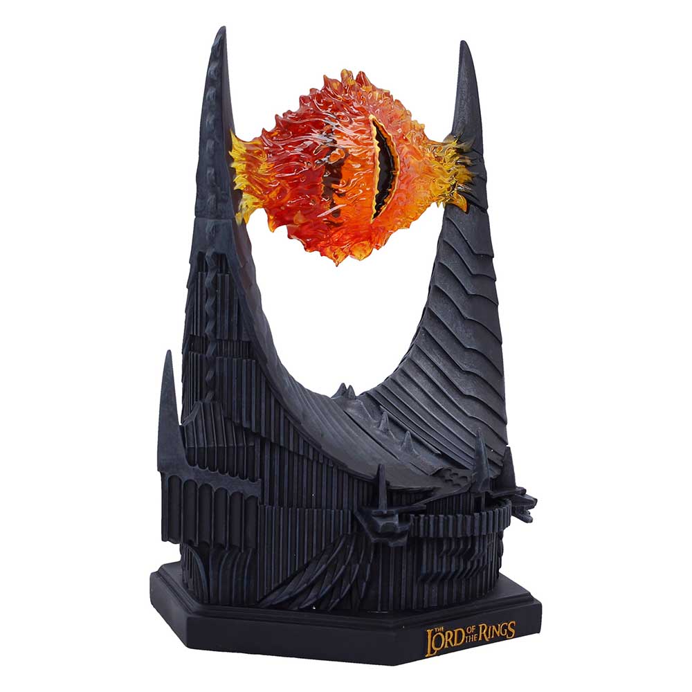 LOTR Eye of Sauron Light-Up Lamp - Opposite angle with base button and dark spires