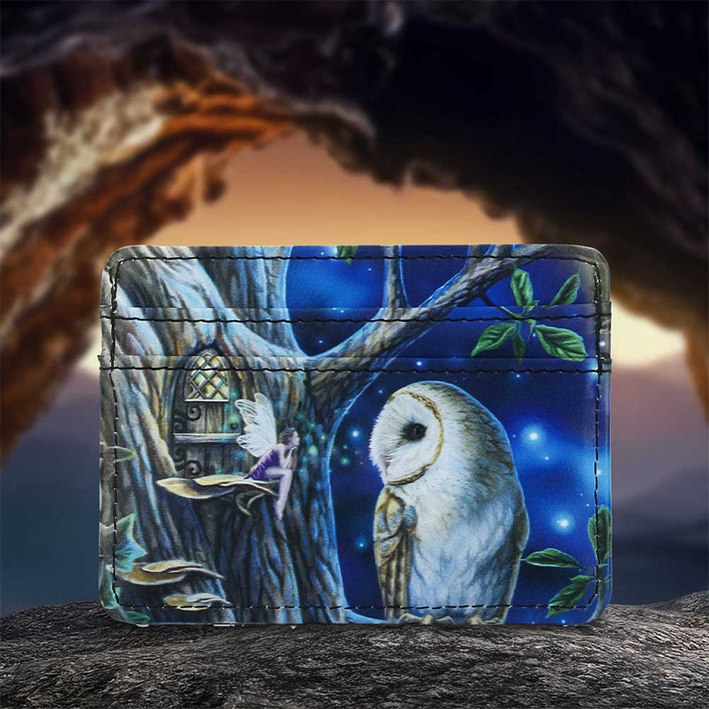 Lisa Parker Fairy Tales Card Holder - Alternate styled view of owl beside a fairy artwork