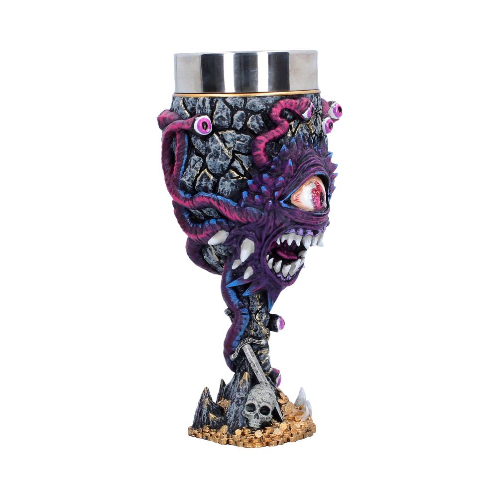 Dungeons & Dragons Beholder Goblet - opposite angle showing the Beholder face and winding stem