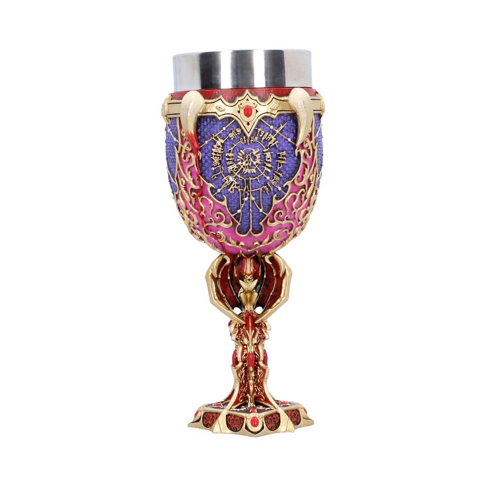 Baldur’s Gate 3 Astarion Goblet - front with purple-and-gold decoration, fang-like rim details and red accents