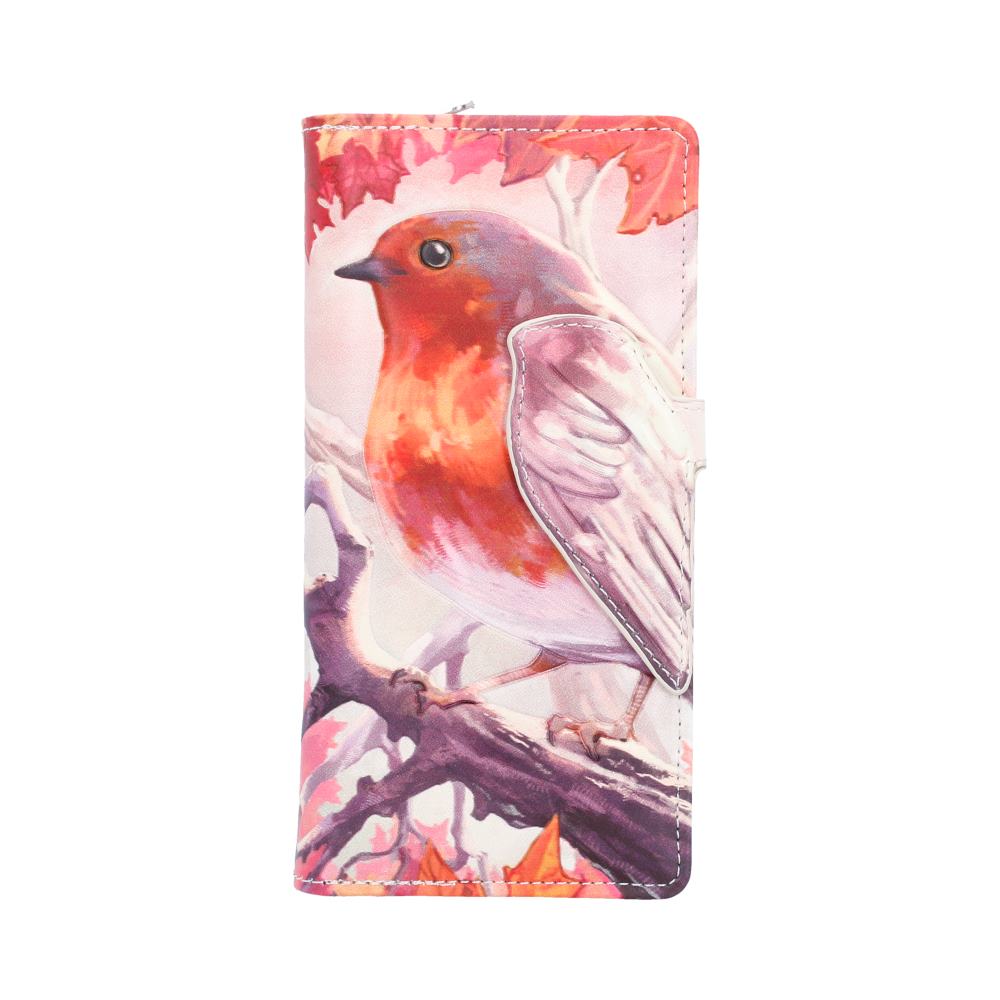 When Robins Appear Embossed Purse - embossed robin portrait and autumn branches