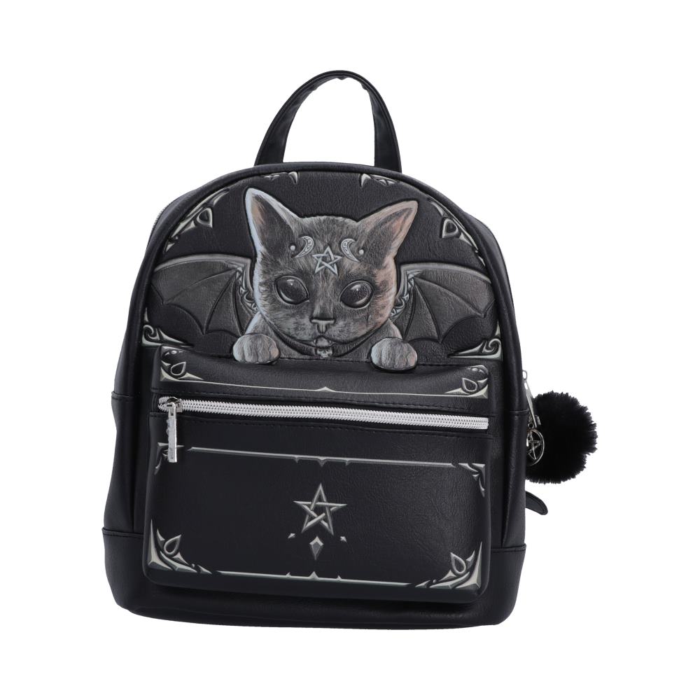 Cult Cuties Malpuss Backpack - black backpack with Malpuss cat artwork