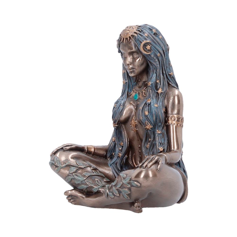Celestial Goddess Bronze-Finish Mini Figurine - Angle of bronze-tone body and open hands