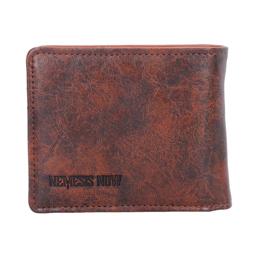Wild West Embossed Bull Skull Wallet - Reverse with worn-effect brown colouring