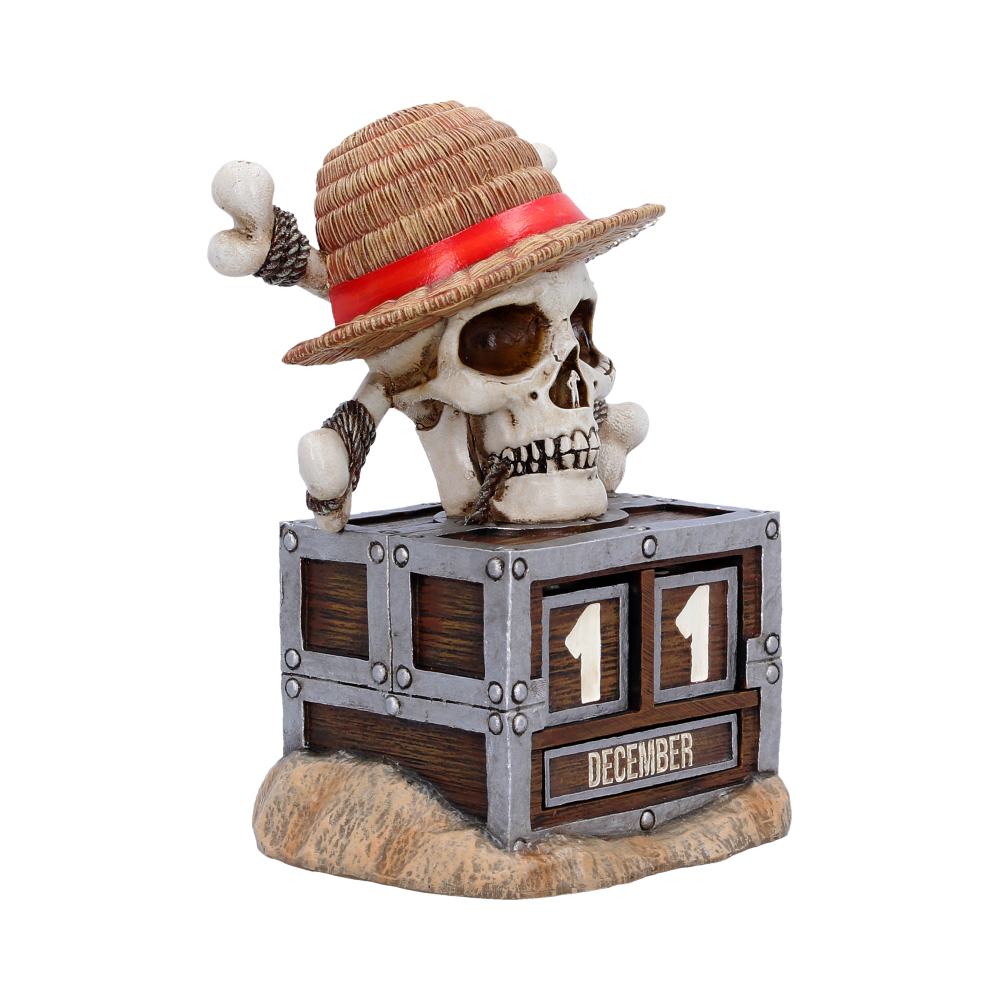 One Piece Luffy Jolly Roger Perpetual Calendar - Opposite angle of number and month blocks