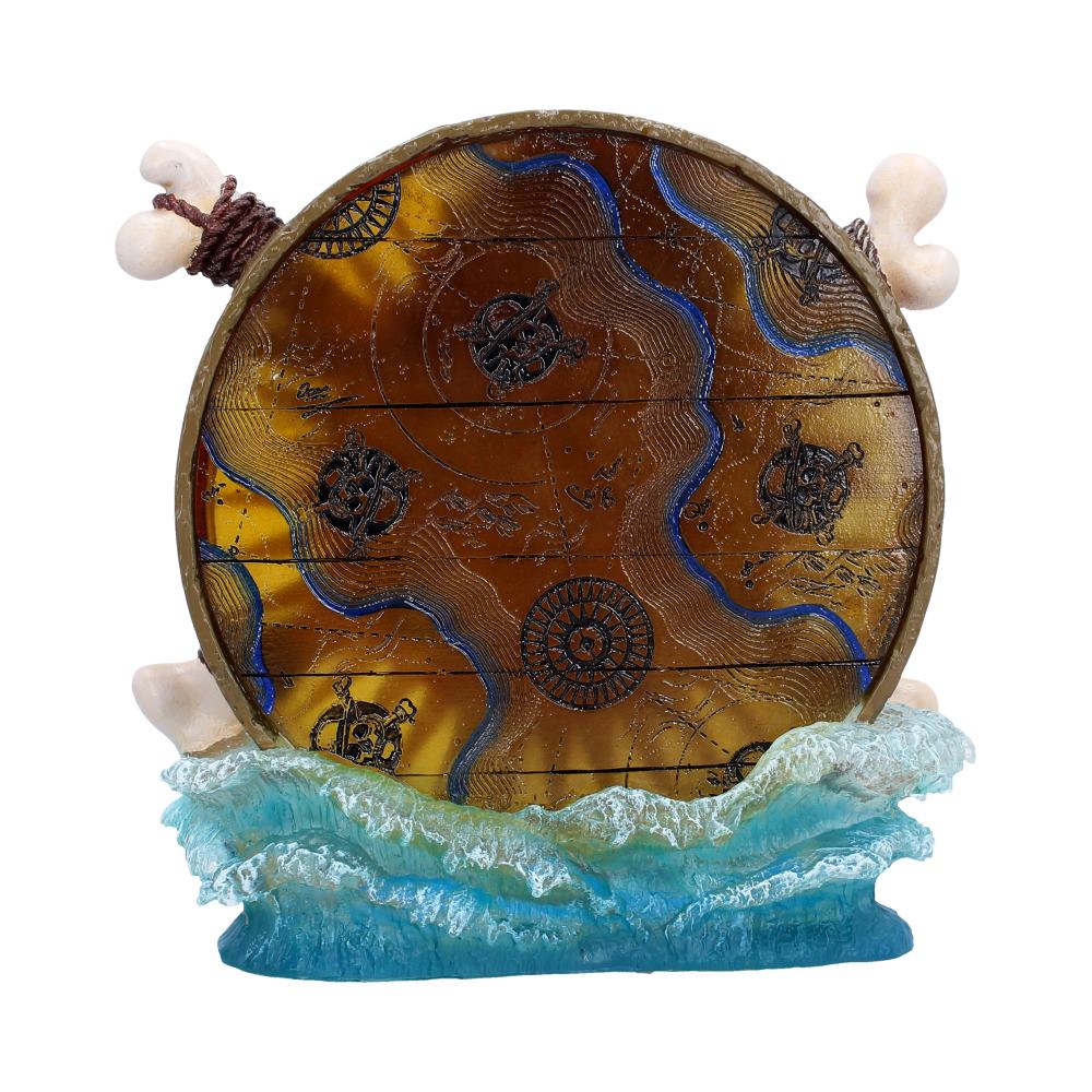 One Piece Luffy Jolly Roger LED Lamp - Reverse showing map-like decoration