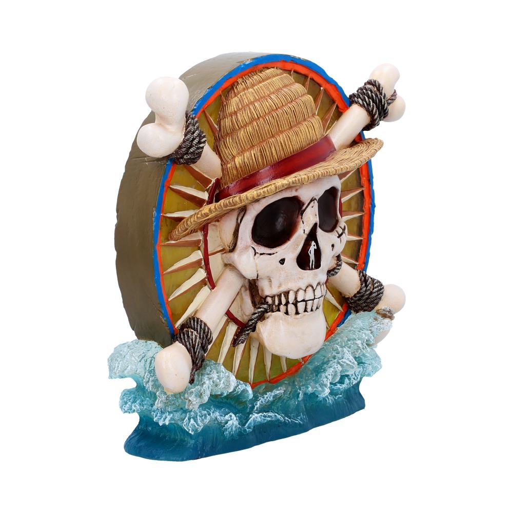 One Piece Luffy Jolly Roger LED Lamp - Opposite angle with crossbones and wave base