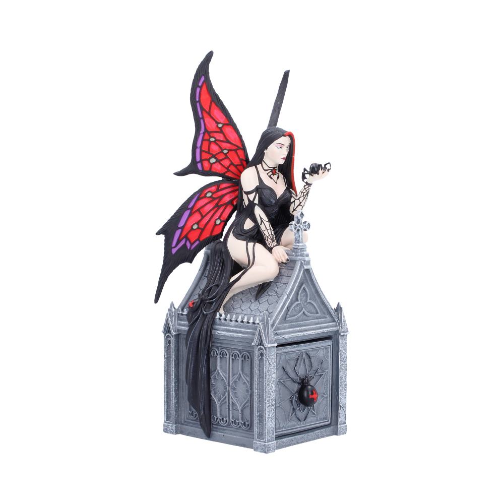 Anne Stokes Aracnafaria Gothic Trinket Box - Opposite side showing spider in fairy hand