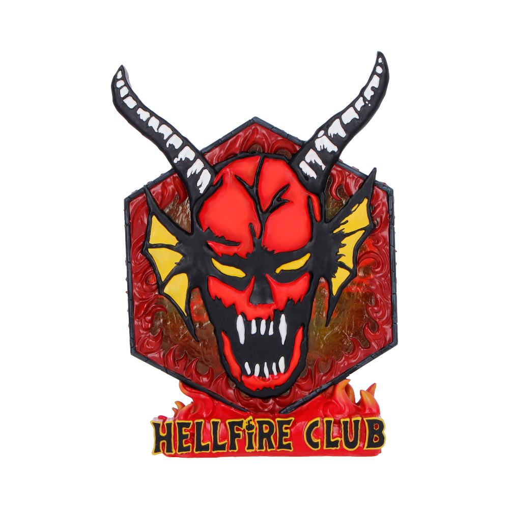 Stranger Things Hellfire Club USB Lamp - Front showing red horned Hellfire Club emblem