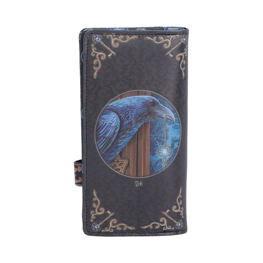Lisa Parker Loki Raven Embossed Purse - Reverse with raven in a round ornamental frame