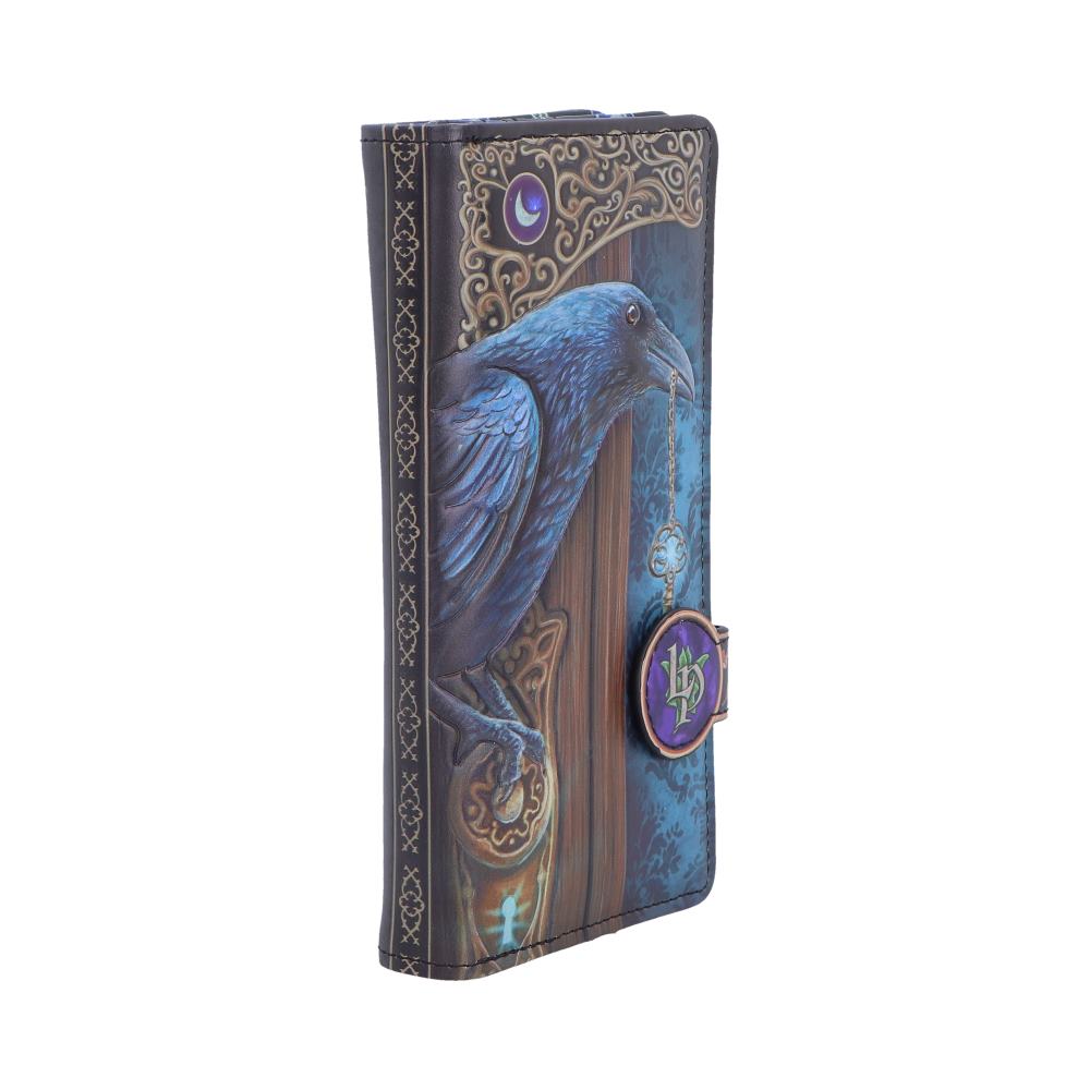 Lisa Parker Loki Raven Embossed Purse - Opposite angle of purse depth and raised design