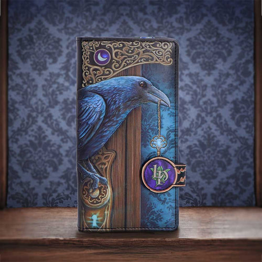 Lisa Parker Loki Raven Embossed Purse - Loki raven purse in a styled display