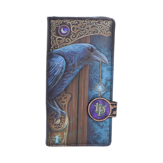 Lisa Parker Loki Raven Embossed Purse - Front showing embossed raven holding a key