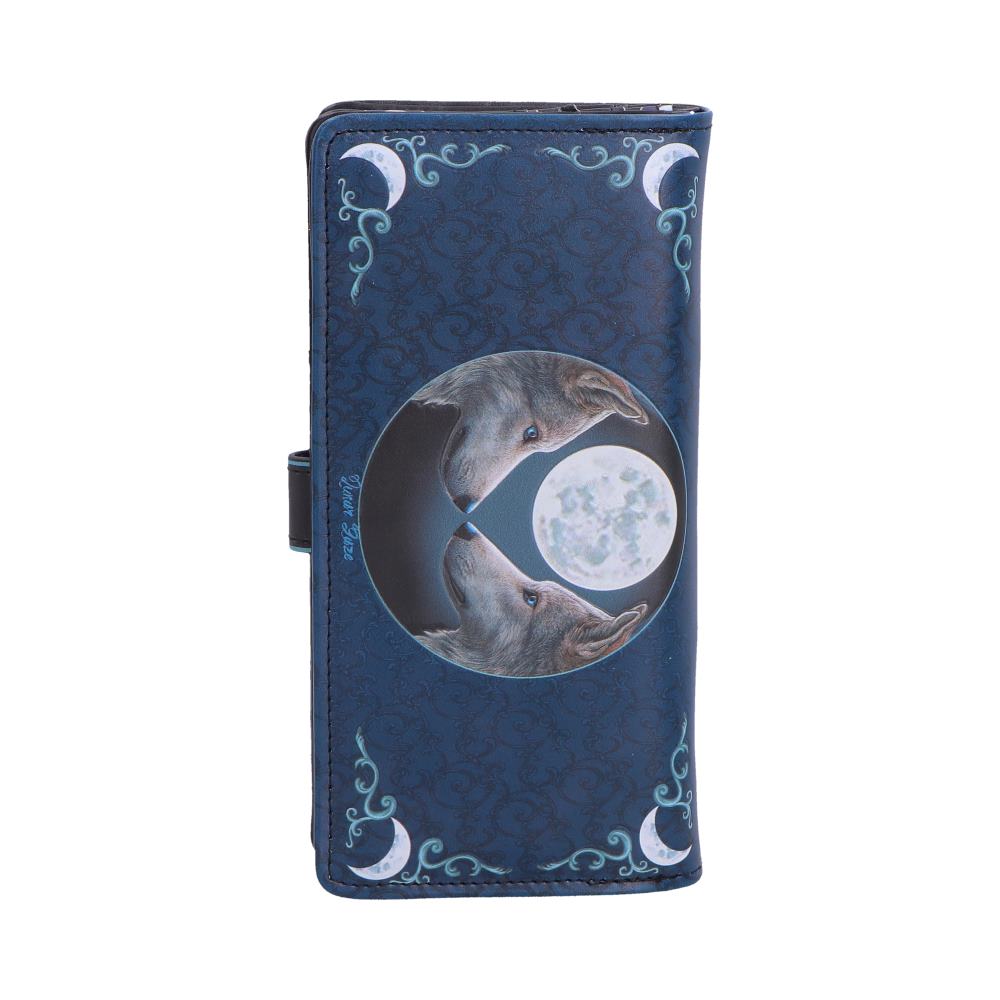 Lisa Parker Lunar Gaze Embossed Purse - Reverse showing round wolf-and-moon detail