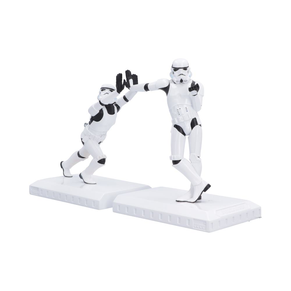Original Stormtrooper Working Hard Bookends - angled view of the contrasting bookend poses