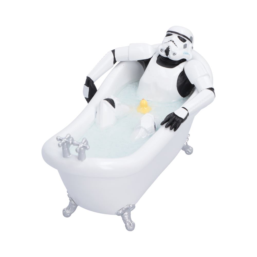 Original Stormtrooper Splish Splash Figurine - angled view of white tub and taps