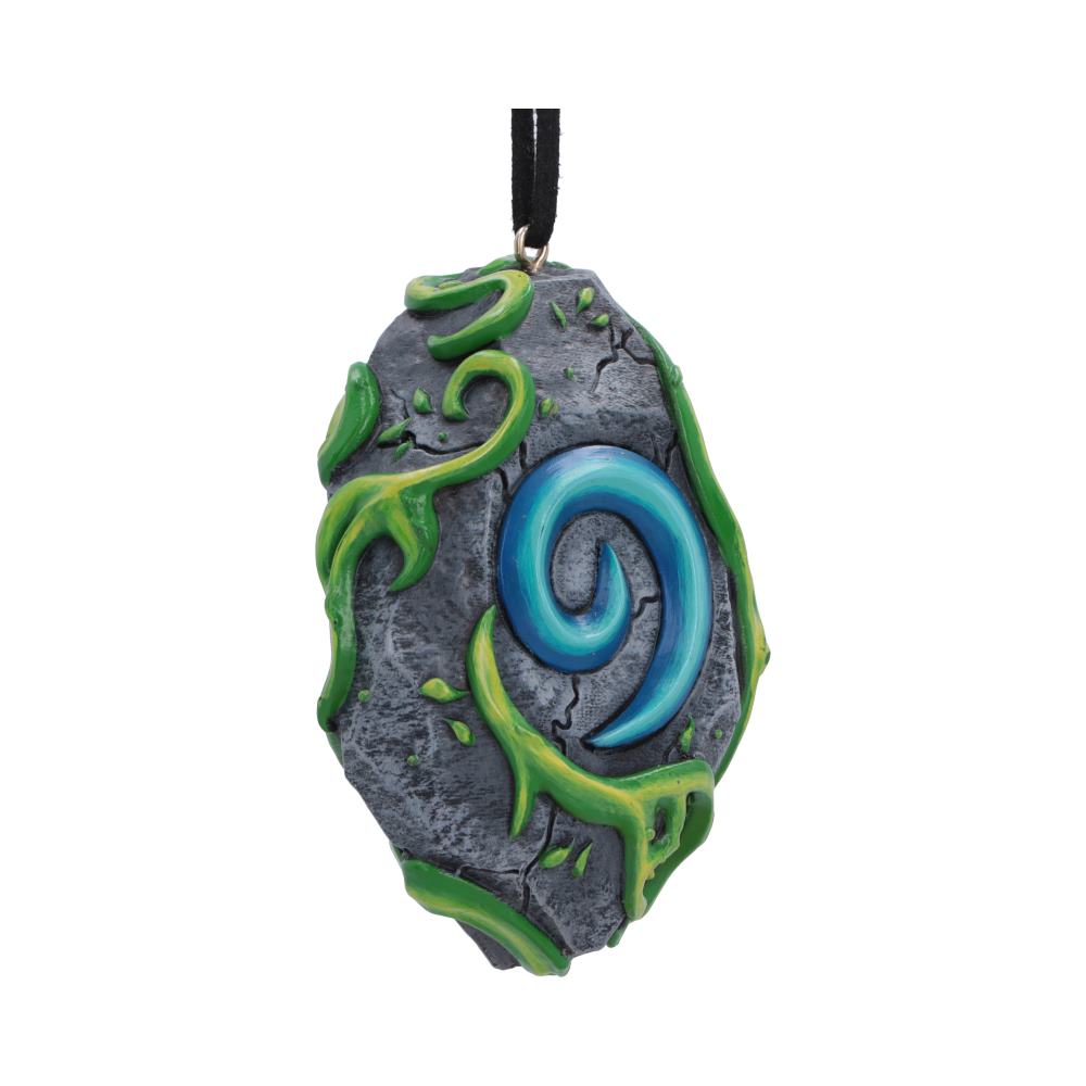 World of Warcraft Hearthstone Hanging Ornament - angled view of raised spiral and ribbon