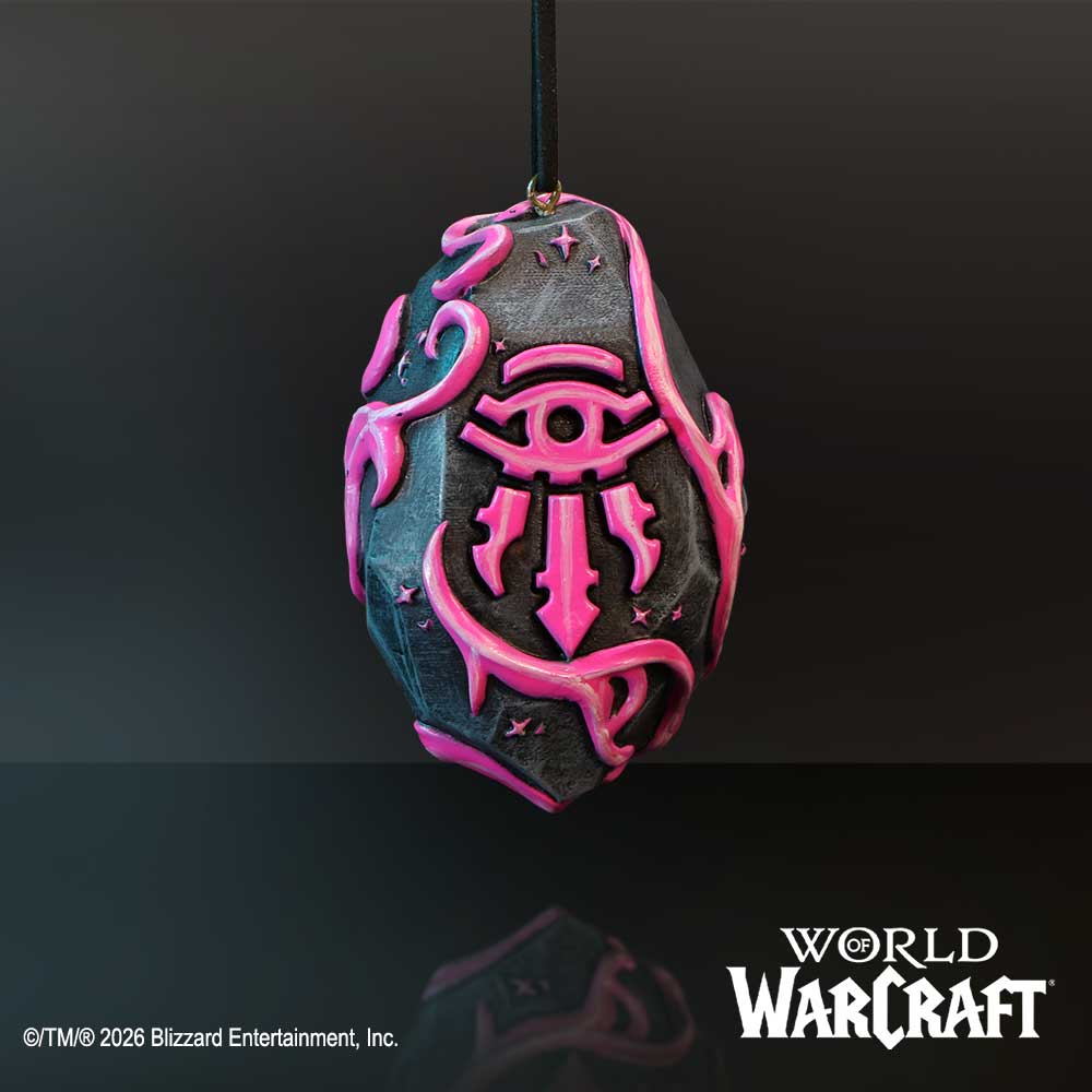 World of Warcraft Dalaran Hearthstone Ornament - Dalaran ornament suspended against a dark backdrop