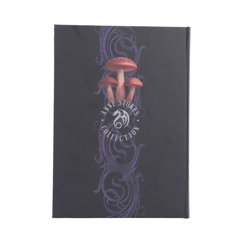 Anne Stokes Mushroom Dragon Journal - reverse with mushrooms and purple flourishes