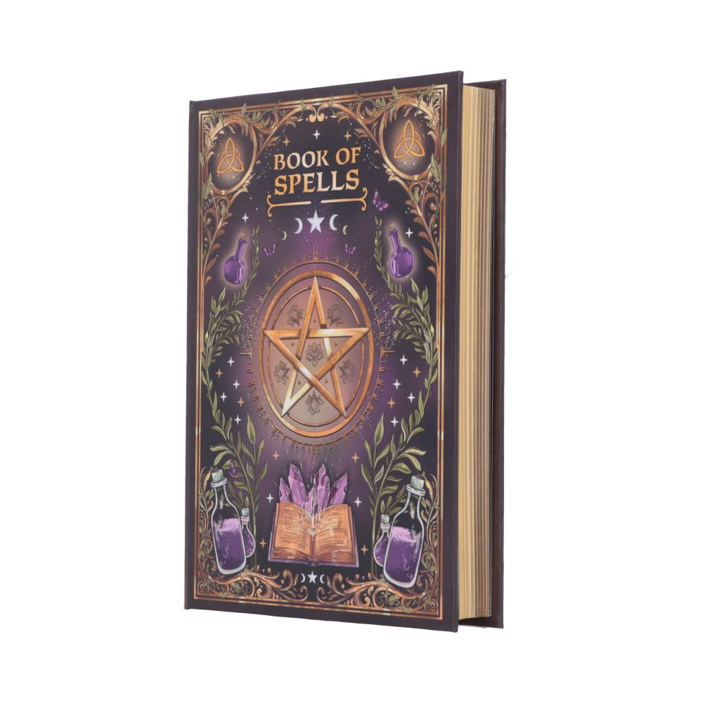 Book of Spells Journal - angled view of ornate cover and page edge