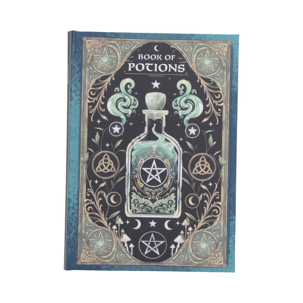 Book of Potions Journal - potion bottle on turquoise journal cover