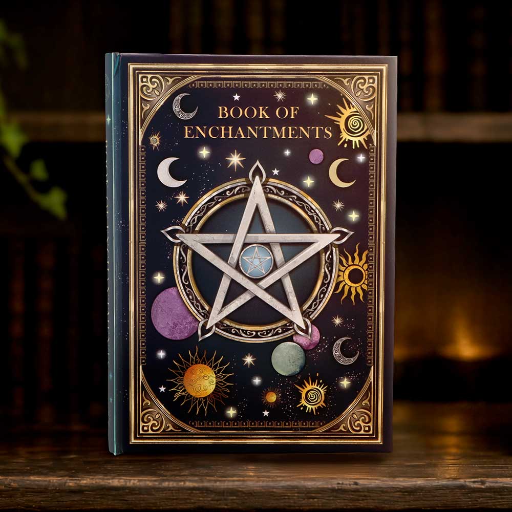 Book of Enchantments Journal - astral journal displayed beside its reverse design
