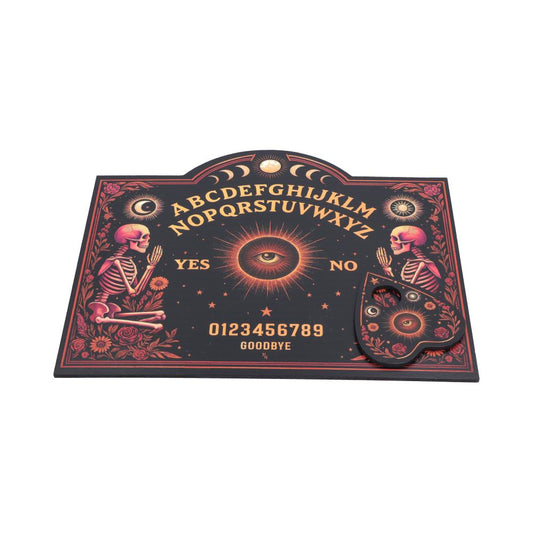 Spirit Board Bloom with Planchette - spirit board with alphabet and floral border