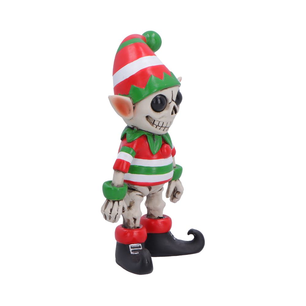 Silent Nightmares Jingles Skeleton Elf Figurine - Opposite angle showing small bones and grin